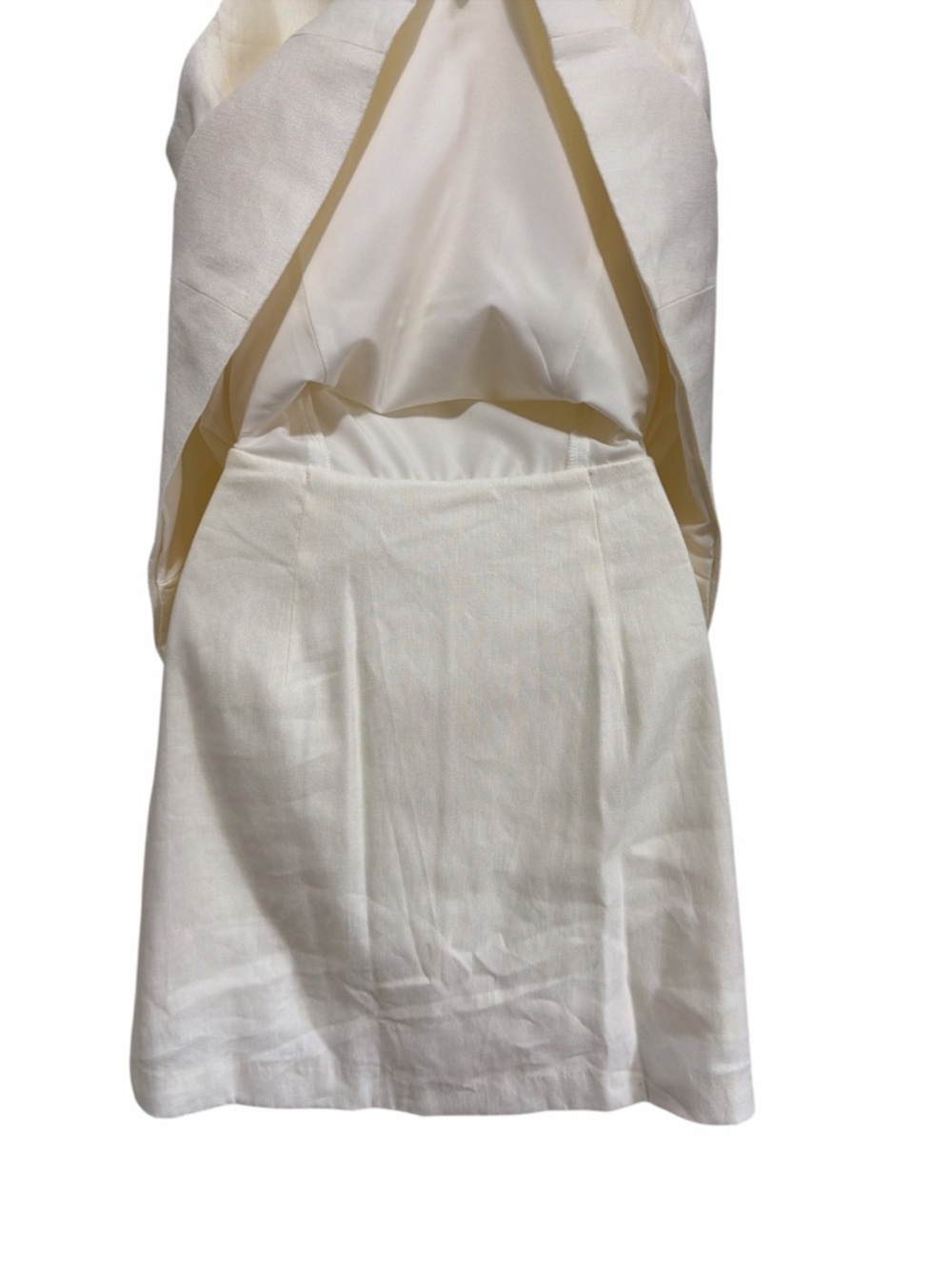 NWT Antonio Melani Rhea Ivory Linen Top Mini Skirt Set Size 2 Attached Faux 2pc - Picture 6 of 9